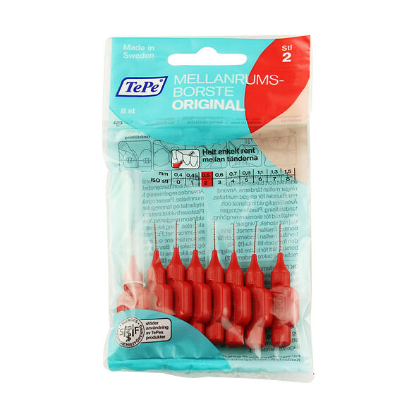 TePe Original Interdentalbürsten 2 rot (0,5 mm) 8 St.